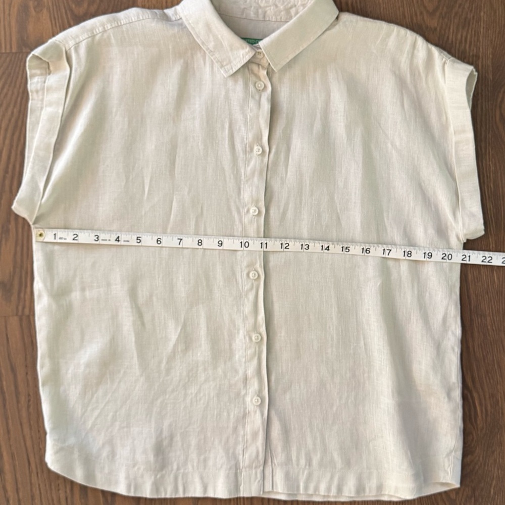 United Colors of Benetton Sleeveless Linen Blouse - Picture 9 of 12